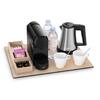 SWITCH Bandeja Principal Reversible Piel Sintética Negra y Beige para Cafetera 50 x 40cm